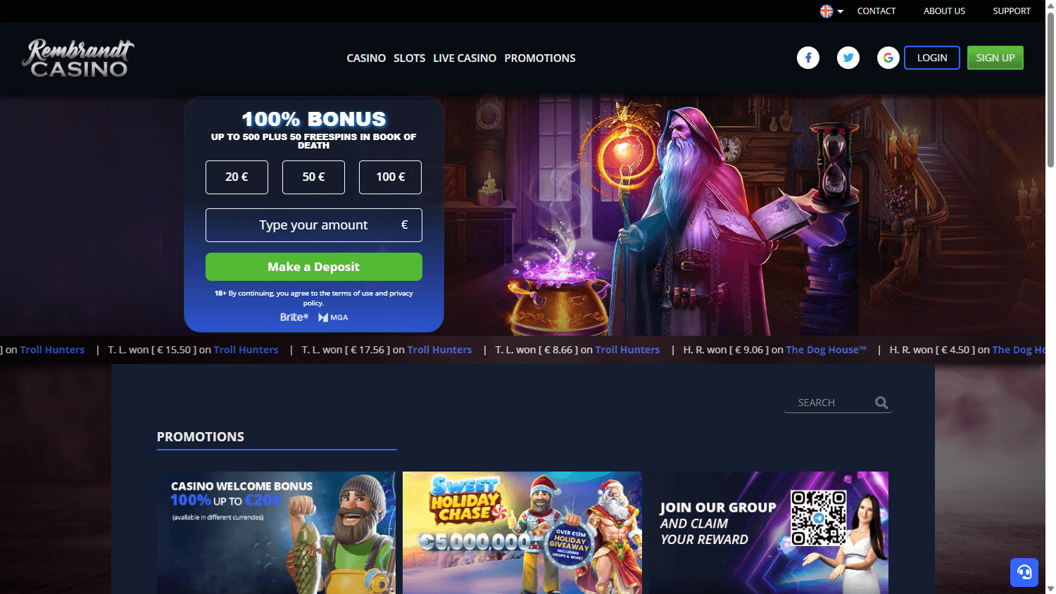 Rembrandt Casino Desktop screenshot